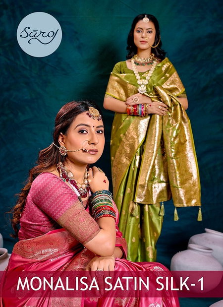 Monalisa Sattin Silk 1 By Saroj Pure Sattin Silk Saree Suppliers In India